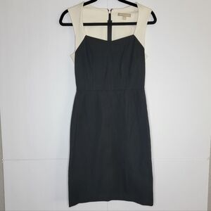 Banana Republic Colorblock Sheath Dress Black & Cream | Size 8
